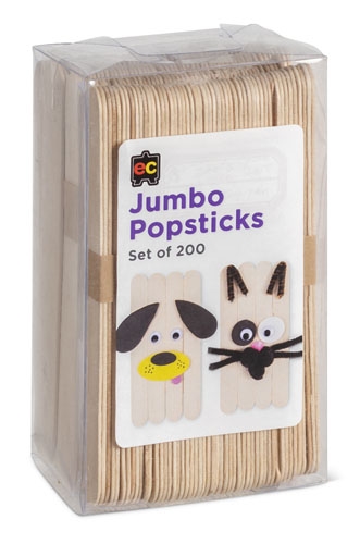 Jumbo Popsticks Natural 18 x 1.5cm Pk200 EC